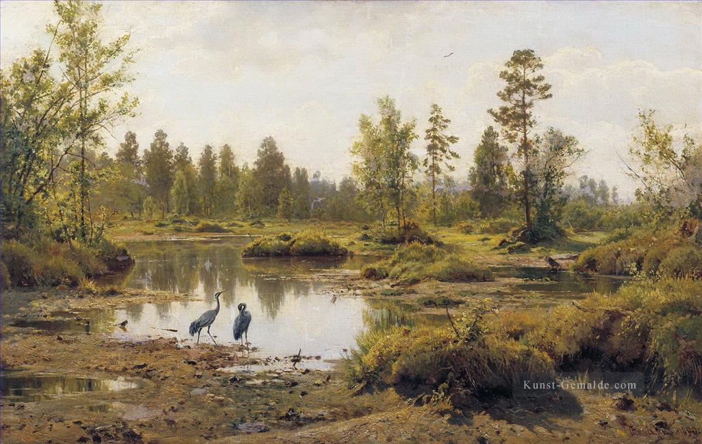 Sumpf polissia Vögel klassische Landschaft Ivan Ivanovich Teich Ölgemälde